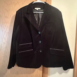 Merona Black Velour Blazer Professional Suit Jacket